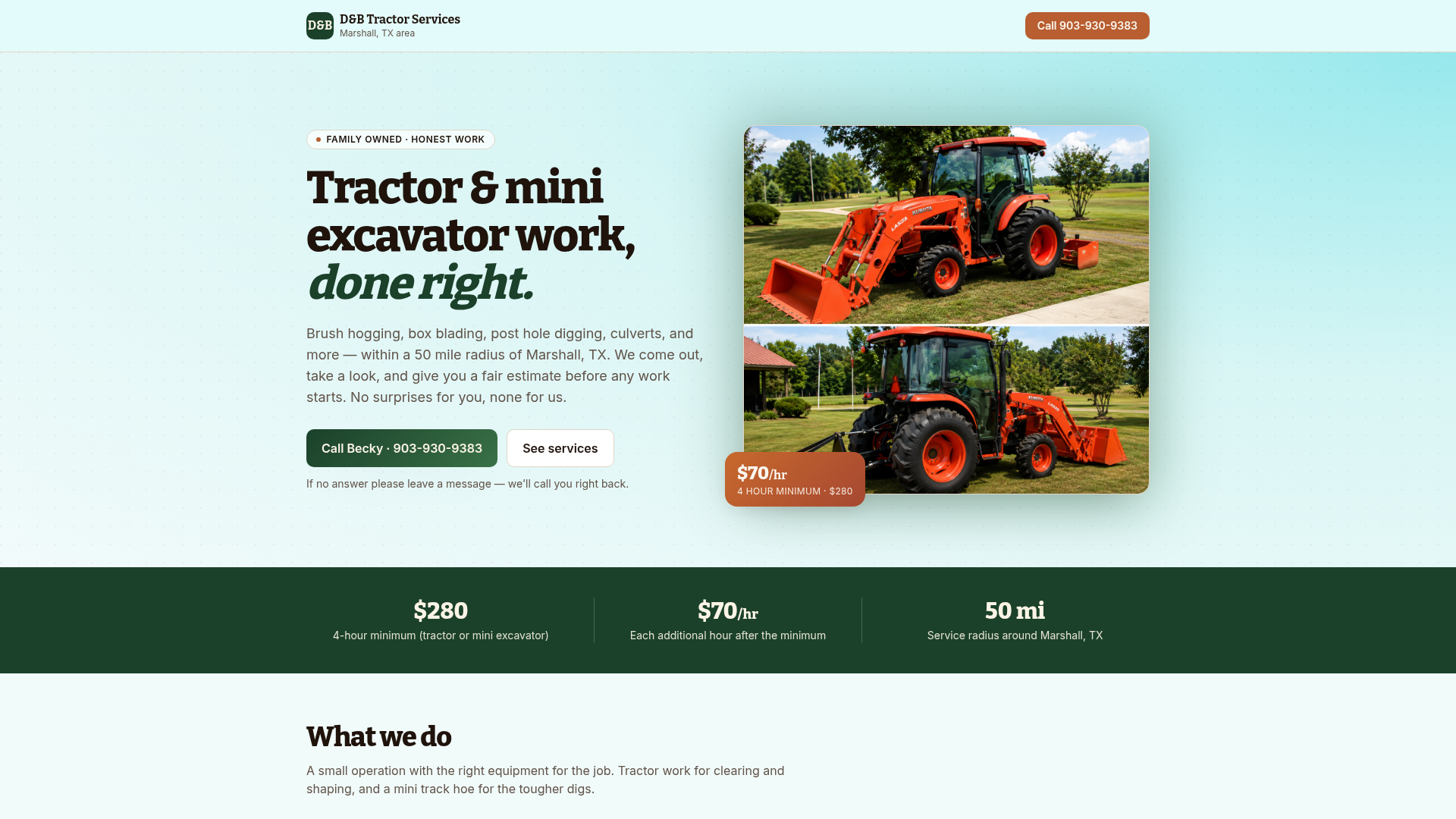 D&B Tractor Services